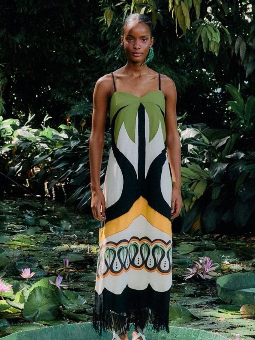 Farm Rio Off-White Coconut Tree Flow Lenzing™ Ecovero™ Euroflax™ Dress 👗 🥥 🌴 - Picture 1 of 10